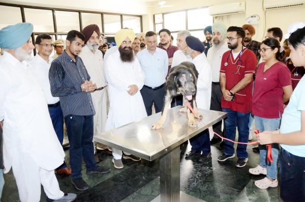 S. Gurmeet Singh Khudian Visiting veterinary hospital along with vice chancellor and officers of the varsity 